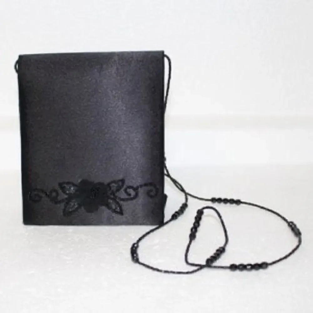 Jessica McClintock Satin Beaded Floral Evening mini bag